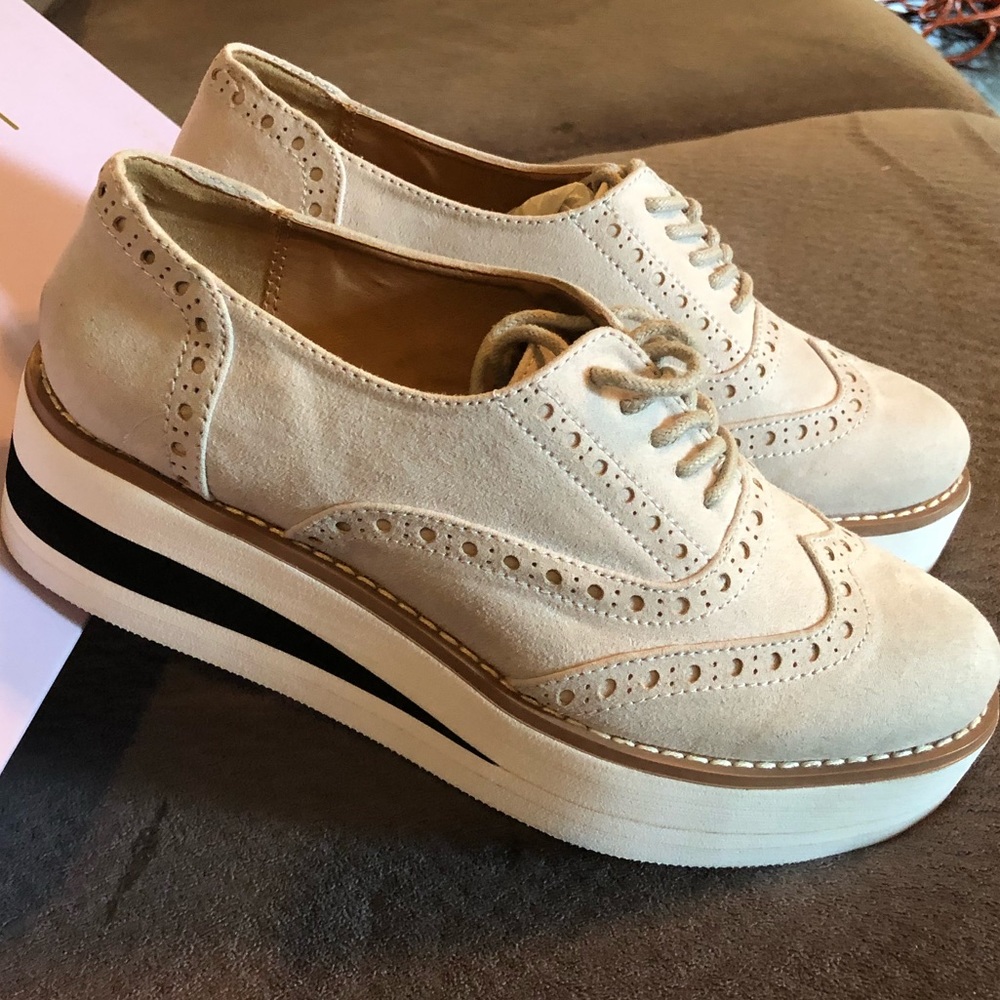 Gray Madden Girl Platform Oxfords